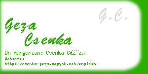 geza csenka business card